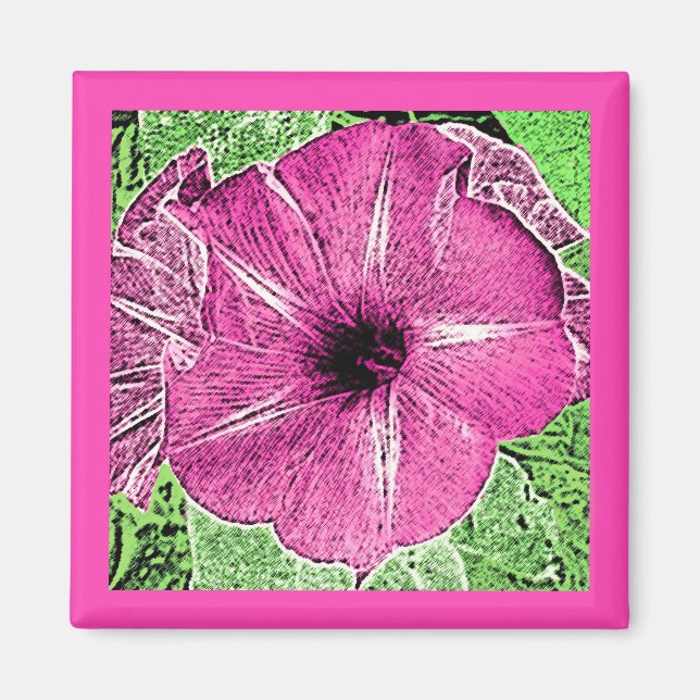 Utskrift av gloriskt block på morgonen - rosa av f magnet (Framsidan)