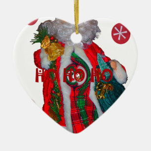 Utskrift av god jul Colorful Jultomten Art Julgransprydnad Keramik
