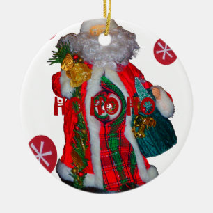 Utskrift av god jul Colorful Jultomten Art Julgransprydnad Keramik