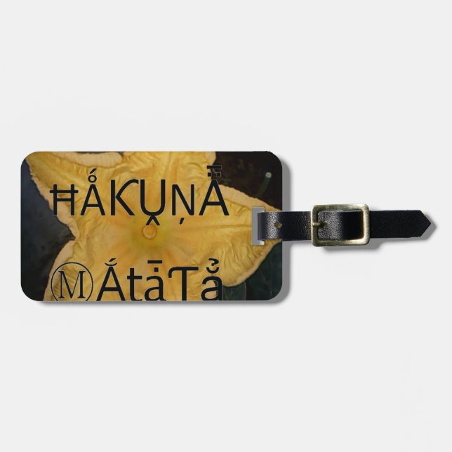Utskrift av Golden Star Hakuna Matata Art Bagagebricka (Horisontell Framsida)