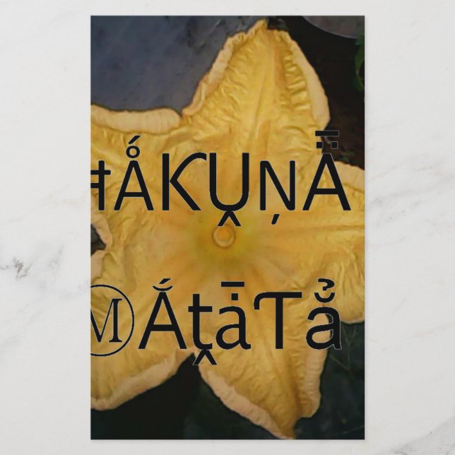 Utskrift av Golden Star Hakuna Matata Art Brevpapper (Framsida)