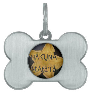 Utskrift av Golden Star Hakuna Matata Art ID-bricka Husdjur
