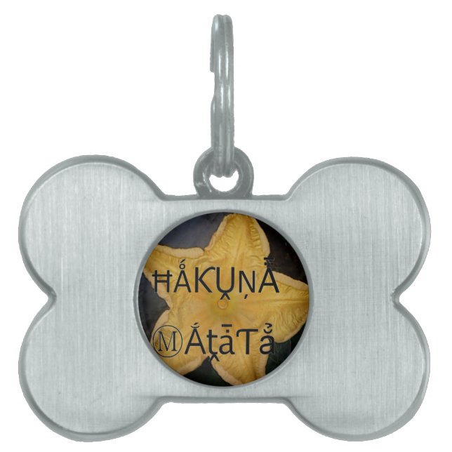 Utskrift av Golden Star Hakuna Matata Art ID-bricka Husdjur (Framsidan)