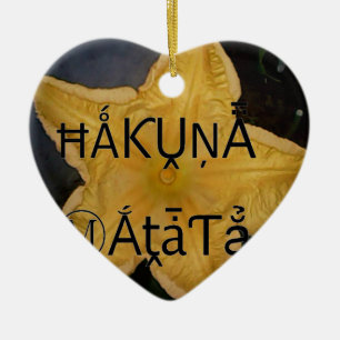 Utskrift av Golden Star Hakuna Matata Art Julgransprydnad Keramik