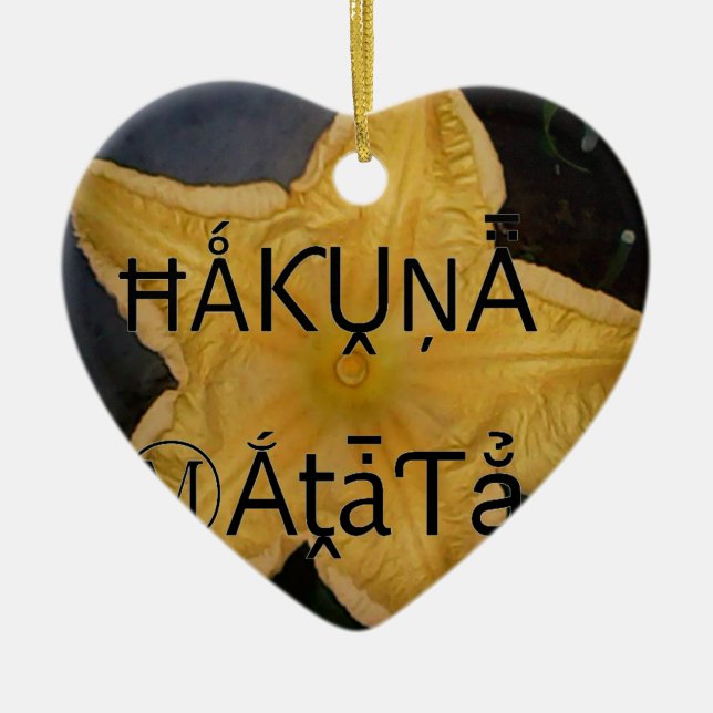 Utskrift av Golden Star Hakuna Matata Art Julgransprydnad Keramik (Framsidan)
