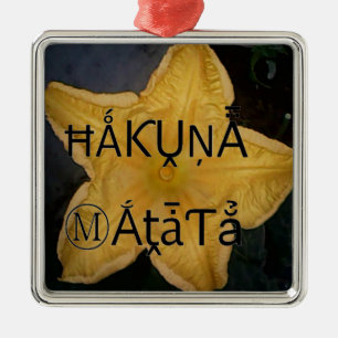 Utskrift av Golden Star Hakuna Matata Art Julgransprydnad Metall