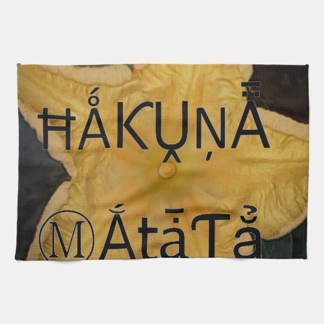 Utskrift av Golden Star Hakuna Matata Art Kökshandduk (Horisontell)