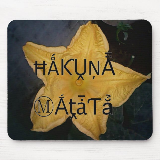 Utskrift av Golden Star Hakuna Matata Art Musmatta (Framsidan)
