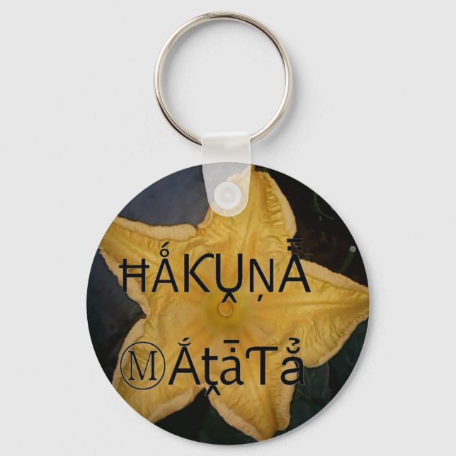 Utskrift av Golden Star Hakuna Matata Art Nyckelring (Framsida)