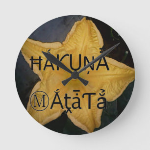 Utskrift av Golden Star Hakuna Matata Art Rund Klocka