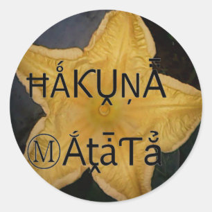 Utskrift av Golden Star Hakuna Matata Art Runt Klistermärke