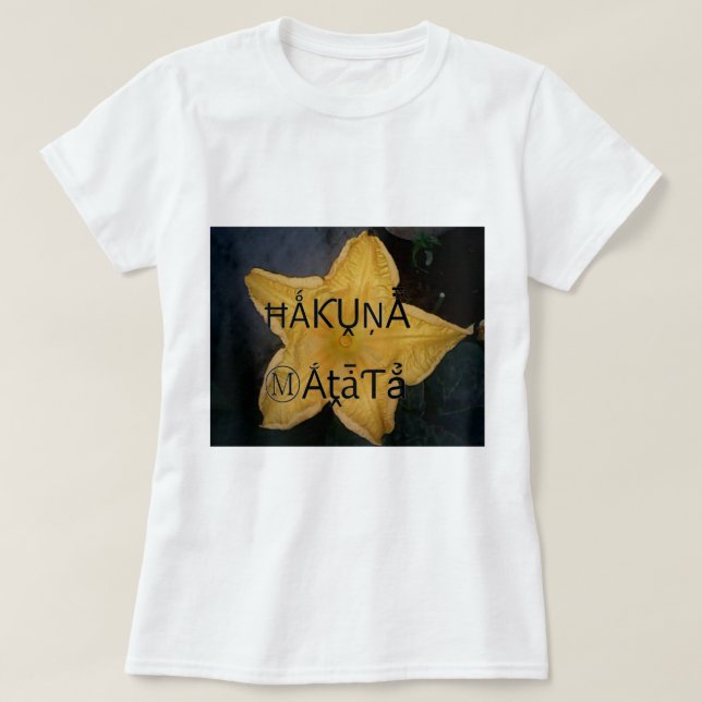 Utskrift av Golden Star Hakuna Matata Art T Shirt (Design framsida)