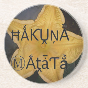 Utskrift av Golden Star Hakuna Matata Art Underlägg Sandsten