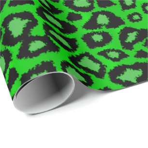 Utskrift av gröna leoparder för kalk presentpapper