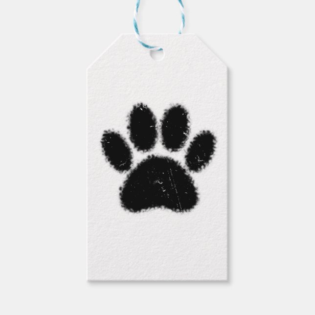 Utskrift av grova och nedtryckta Hund Presentetikett (Framsidan)