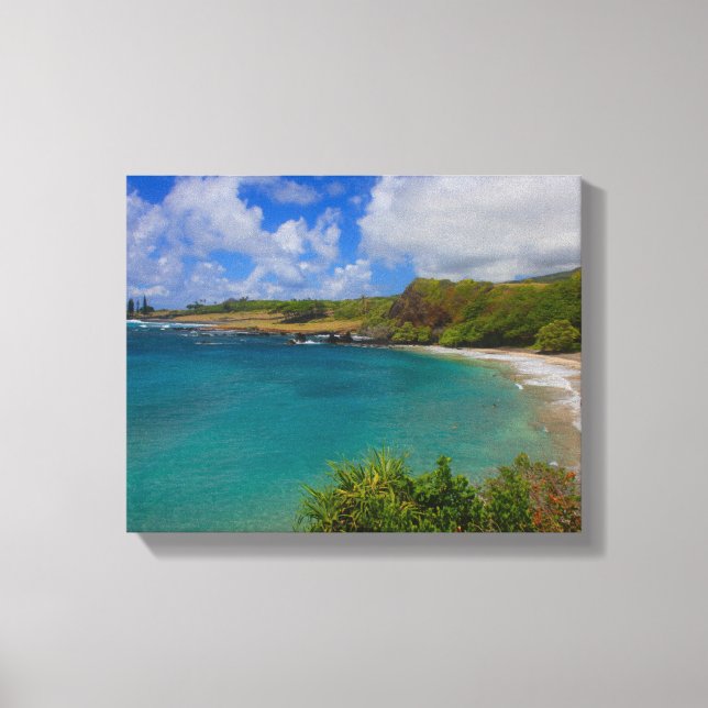 Utskrift av Hamoa Beach Hawaii Canvas Wall Art (Framsida)