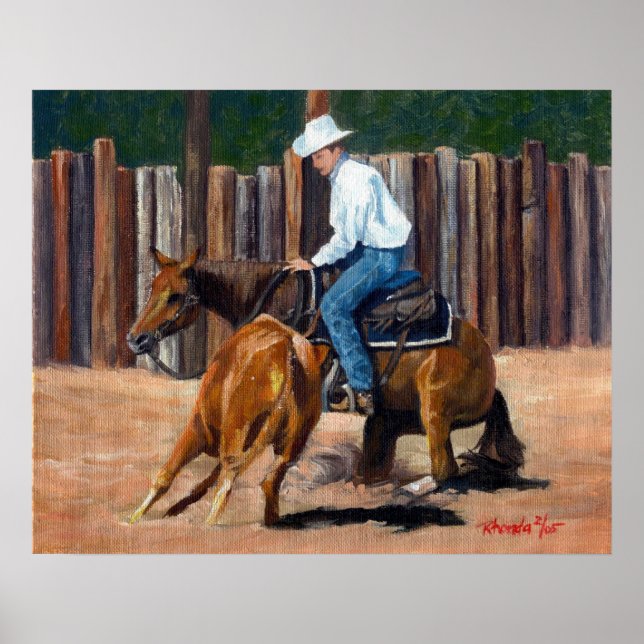 Utskrift av häst för kvartshårshäst poster (Framsidan)