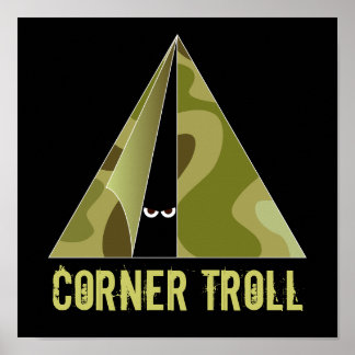 Utskrift av hörn Troll Camper Poster