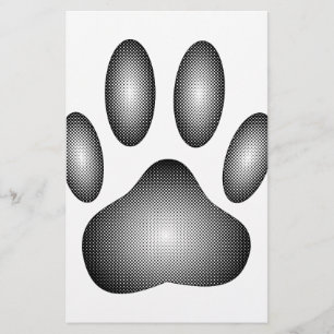 Utskrift av hund i svartvitt brevpapper