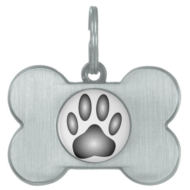 Utskrift av hund i svartvitt ID-bricka husdjur (Framsidan)