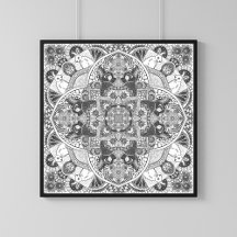Utskrift av kanin Mandala-naturart på Anpassningsb