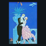 Utskrift av Kiss Art Deco-utskrift för midnattskis Fototryck<br><div class="desc">Midnatt Kiss Art Deco-utskrift. Art Deco-illustration från 1921. Fransk konstnären Georges Barbier var berömd för sin vackra och livliga bild av Parisernas nattliv. Midnatt Kiss skildrar ett par som står på en balkong som förbiser floden som en båt seglar förbi i avstånd. Mannen bär en svart tuxedo och lutar sig...</div>