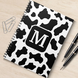 Utskrift av konjur, fläckig svart och vit Monogram Anteckningsbok
