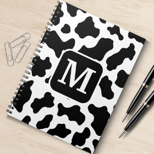Utskrift av konjur, fläckig svart och vit Monogram Anteckningsbok
