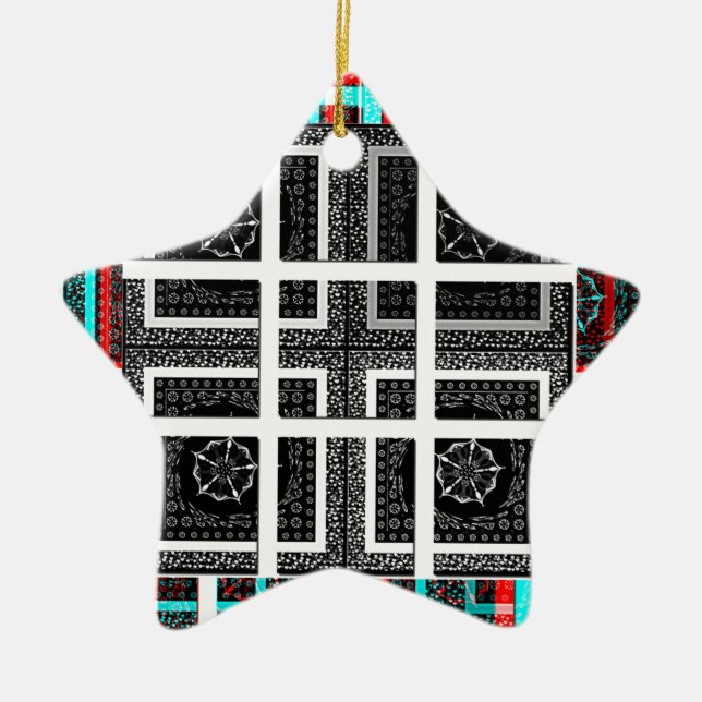 Utskrift av kontrollerad Mönster Art Julgransprydnad Keramik (Framsidan)