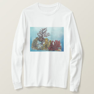 Utskrift av korallrev under vatten t shirt