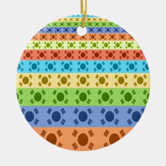 Utskrift av koreanska Flagga med flera Färgader Julgransprydnad Keramik (Framsidan)