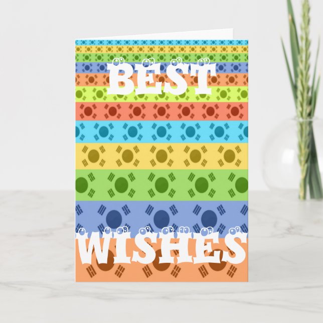 Utskrift av koreanska Flagga med flera Färgader Kort (Framsida)