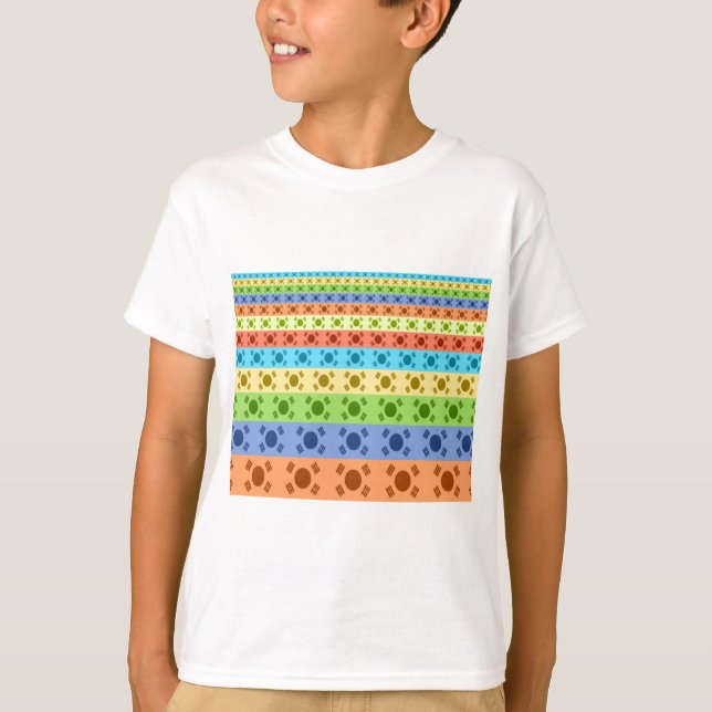 Utskrift av koreanska Flagga med flera Färgader T-shirt (Framsida)