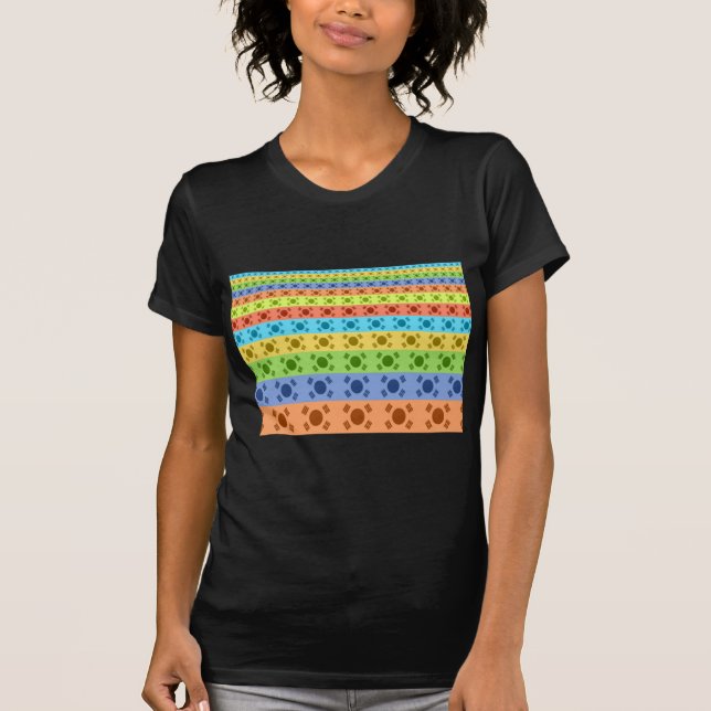 Utskrift av koreanska Flagga med flera Färgader Tee Shirt (Framsida)