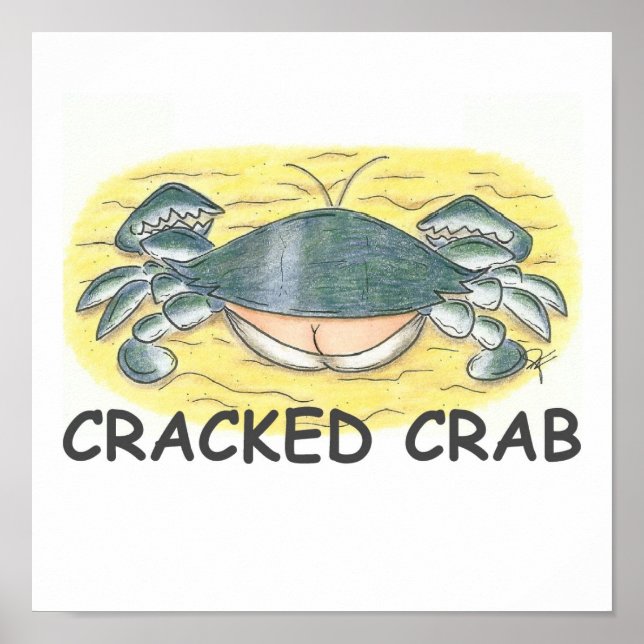 Utskrift av krackad krabba poster (Framsidan)