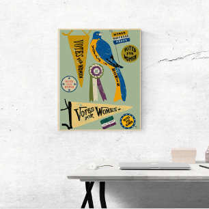 Utskrift av kvinnomörelsemeddelanden i Collage Poster