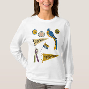 Utskrift av kvinnomörelsemeddelanden i Collage T Shirt