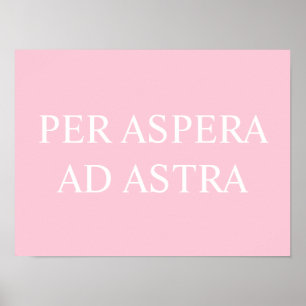 Utskrift av latinska citattecken per aspera och as poster