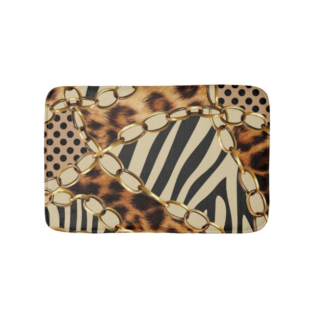 Utskrift av leopard (djur) Sömlös Mönster Badrumsmatta (Framsidan)