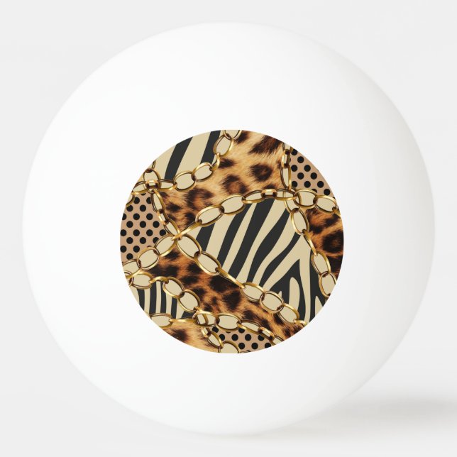 Utskrift av leopard (djur) Sömlös Mönster Pingisboll (Framsidan)