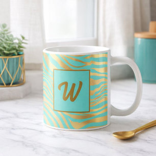 Utskrift av magasin och Guld Kaffemugg