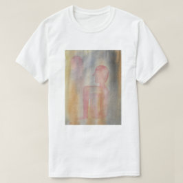 Utskrift av Måne med röd vattenfärg T Shirt