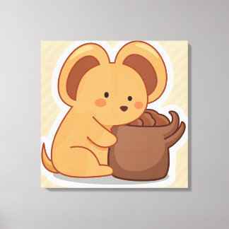 Utskrift av matade djur canvastryck