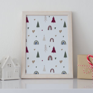 Utskrift av modern Boho-jultomt Poster