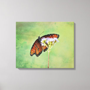 Utskrift av Monarch Butterfly och Flowers Canvas A