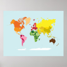 Utskrift av monessori World Map Wall Art
