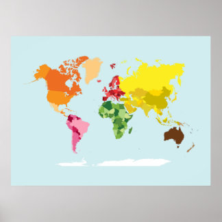 Utskrift av monessori World Map Wall Art Poster