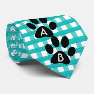Utskrift av Monogrammad Grönt Checkated Mönster Pe Slips