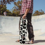 Utskrift av Mönster Aesthetic Black Mini Skateboard Bräda 18,5 Cm<br><div class="desc">Cute Cow Animal Print Mönster Aesthetic Black and White Skateboard</div>