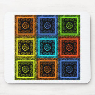 Utskrift av Mönster i afrikanska schackrat konst Musmatta